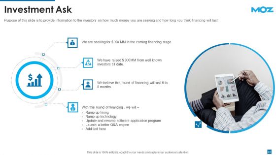 Moz Investor Capital Raising Pitch Deck Ppt PowerPoint Presentation Complete With Slides