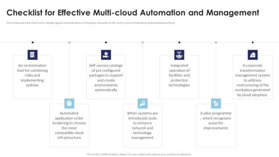 Multi Cloud Infrastructure Management Checklist For Effective Multi Cloud Automation Information PDF Multi Cloud Infrastructure Management Checklist For Effective Multi Cloud Automation Information PDF