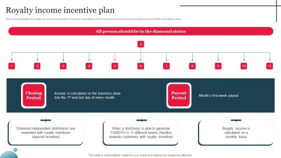 Multi Level Marketing Company Outline Royalty Income Incentive Plan Designs PDF