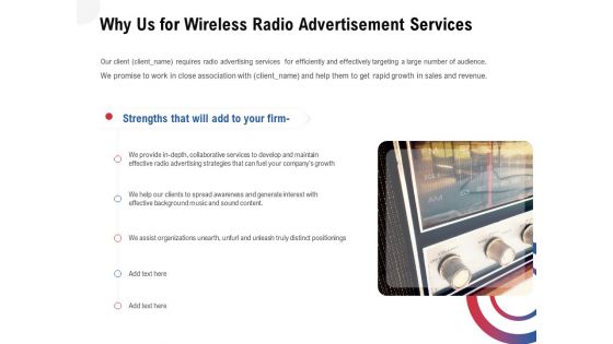 Multi Radio Waves Why Us For Wireless Radio Advertisement Services Formats PDF