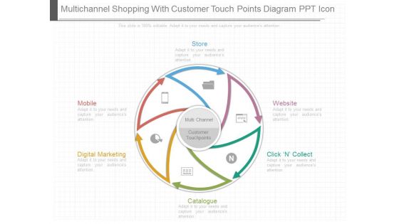 Multichannel Shopping With Customer Touch Points Diagram Ppt Icon