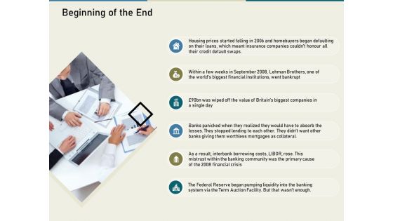 Multinational Financial Crisis Beginning Of The End Ppt Inspiration Icon PDF