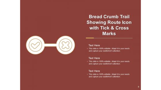 Multiphase Bread Crumb Trail Cross Marks Timeline Ppt PowerPoint Presentation Complete Deck