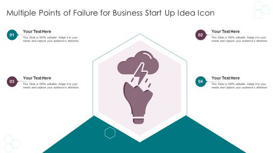 Multiple Points Of Failure For Business Start Up Idea Icon Ppt PowerPoint Presentation Summary Slide PDF
