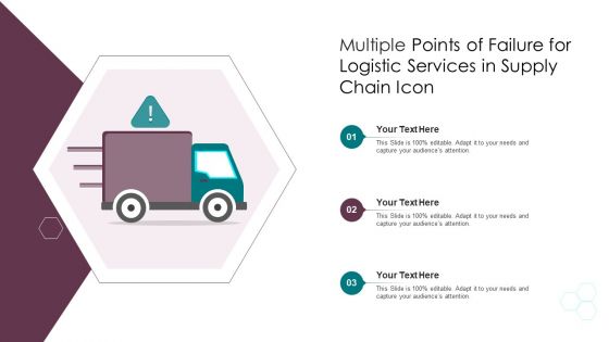 Multiple Points Of Failure For Logistic Services In Supply Chain Icon Ppt PowerPoint Presentation Icon Display PDF