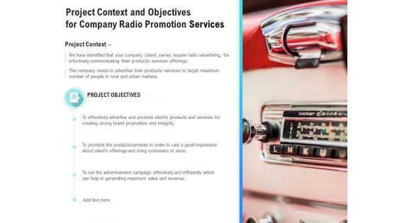 Music Promotion Consultation Project Context And Objectives For Company Radio Services Microsoft PDF