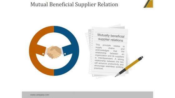 Mutual Beneficial Supplier Relation Ppt PowerPoint Presentation Rules
