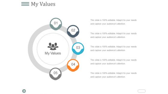 My Values Template 1 Ppt PowerPoint Presentation Ideas Design Inspiration