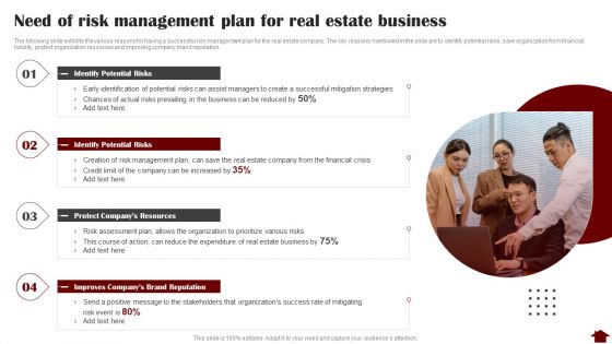 Need Of Risk Management Plan For Real Estate Business Icons PDF Need Of Risk Management Plan For Real Estate Business Icons PDF