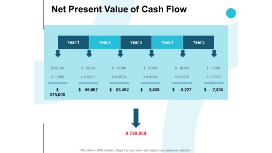 Net Present Value Of Cash Flow Ppt PowerPoint Presentation Summary Samples