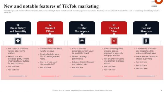 New And Notable Features Of Tiktok Marketing Background PDF