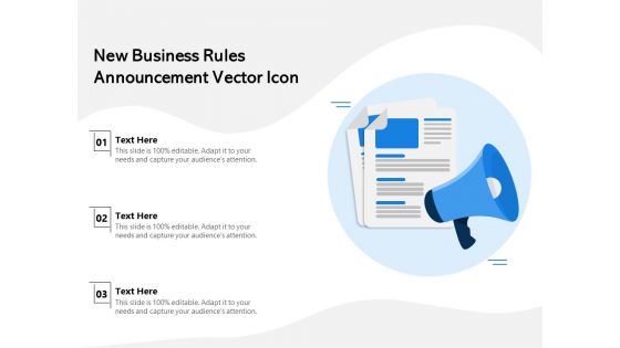 New Business Rules Announcement Vector Icon Ppt PowerPoint Presentation File Aids PDF