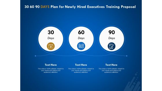 New Employee Onboard 30 60 90 Days Plan For Newly Hired Executives Training Proposal Ppt Infographic Template Professional PDF