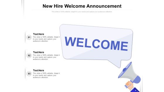 New Hire Welcome Announcement Ppt PowerPoint Presentation Styles Show PDF