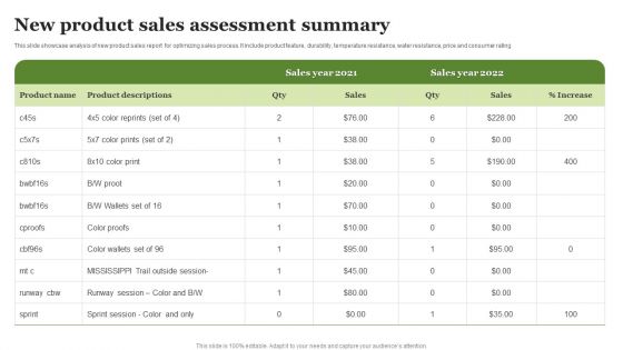 New Product Sales Assessment Summary Ppt PowerPoint Presentation Styles Files PDF New Product Sales Assessment Summary Ppt PowerPoint Presentation Styles Files PDF