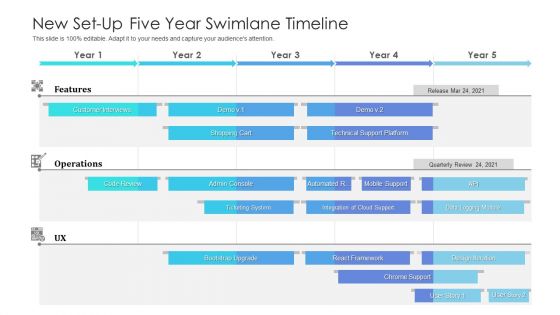 New Set Up Five Year Swimlane Timeline Introduction