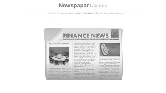 News Paper Diagram With Finance News Powerpoint Slides