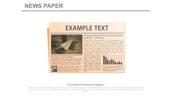 News Paper With Graph And Example Text Powerpoint Slides