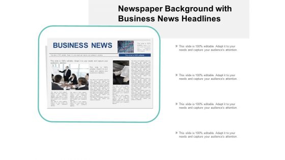 Newspaper Background With Business News Headlines Ppt PowerPoint Presentation Infographics Portrait