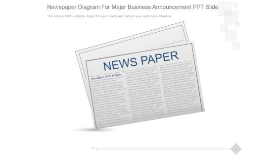 Newspaper Diagram For Major Business Announcement Ppt PowerPoint Presentation Styles