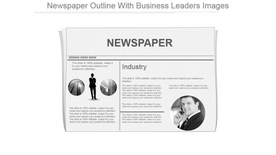 Newspaper Outline With Business Leaders Images Ppt PowerPoint Presentation Graphics
