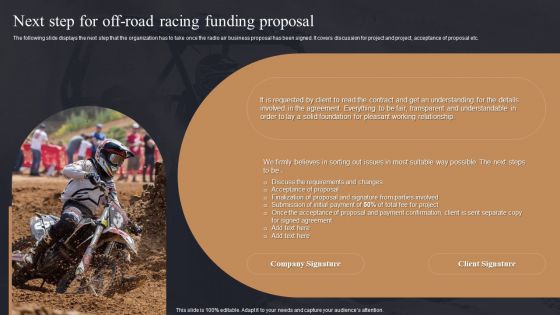 Next Step For Off Road Racing Funding Proposal Ppt PowerPoint Presentation File Background Images PDF