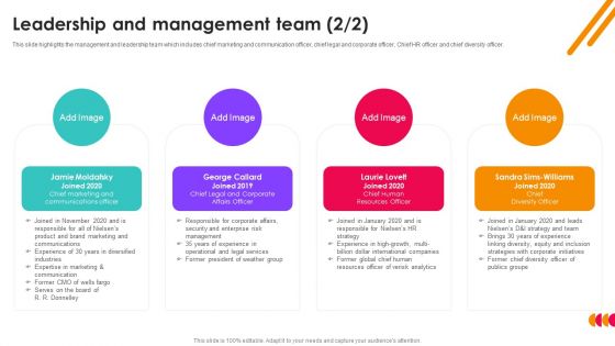 Nielsen Business Profile Leadership And Management Team Ppt PowerPoint Presentation File Styles PDF
