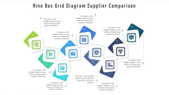 Nine Box Grid Diagram Supplier Comparison Ppt PowerPoint Presentation File Images PDF