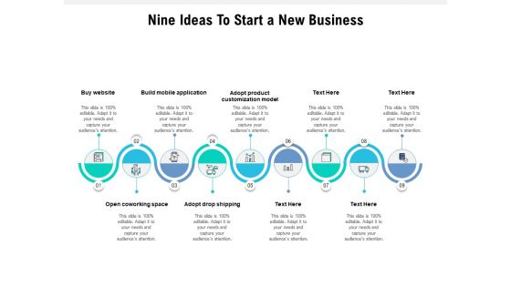 Nine Ideas To Start A New Business Ppt PowerPoint Presentation Portfolio File Formats PDF Nine Ideas To Start A New Business Ppt PowerPoint Presentation Portfolio File Formats PDF