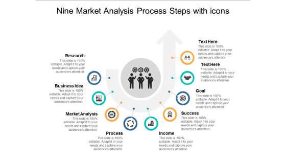 Nine Market Analysis Process Steps With Icons Ppt Powerpoint Presentation Summary Display