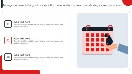 Non Governmental Organization Action Plan Water Conservation Strategy Event Plan Icon Background PDF Non Governmental Organization Action Plan Water Conservation Strategy Event Plan Icon Background PDF