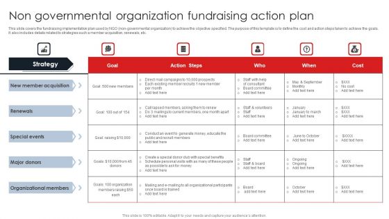 Non Governmental Organization Fundraising Action Plan Formats PDF Non Governmental Organization Fundraising Action Plan Formats PDF