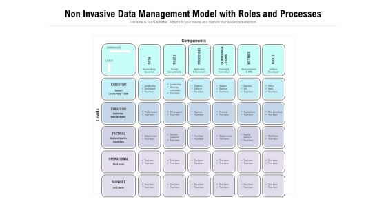 Non Invasive Data Management Model With Roles And Processes Ppt PowerPoint Presentation Gallery Slideshow PDF