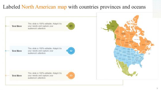 North American Labeled Countries Map Ppt PowerPoint Presentation Complete Deck With Slides