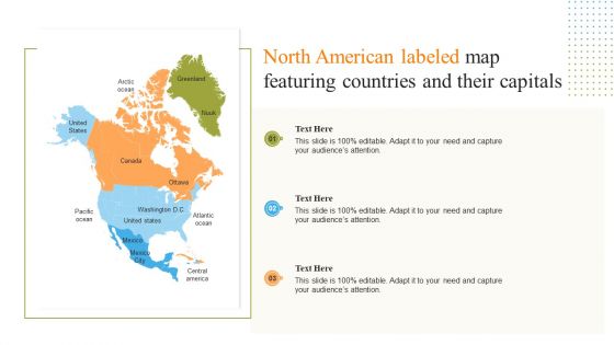 North American Labeled Map Featuring Countries And Their Capitals Introduction PDF