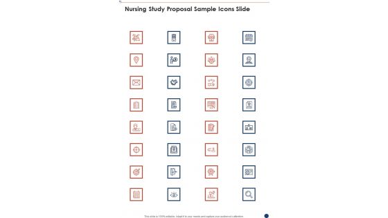 Nursing Study Proposal Sample Icons Slide One Pager Sample Example Document