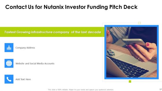Nutanix Investor Funding Pitch Deck Ppt PowerPoint Presentation Complete Deck With Slides