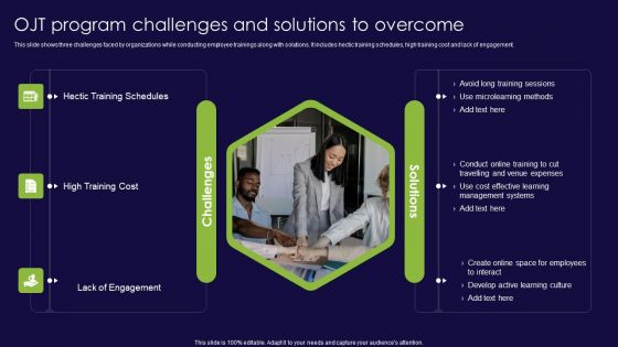 OJT Program Challenges And Solutions To Overcome Ppt Infographic Template Graphics Pictures PDF OJT Program Challenges And Solutions To Overcome Ppt Infographic Template Graphics Pictures PDF