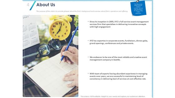 Occasion Planning Firm Overview Ppt PowerPoint Presentation Complete Deck With Slides