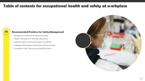 Occupational Health And Safety At Workplace Ppt PowerPoint Presentation Complete Deck With Slides