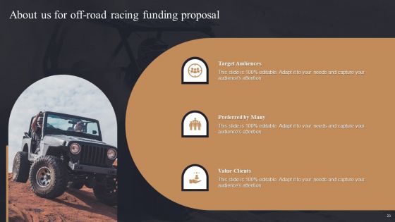 Off Road Racing Funding Proposal Ppt PowerPoint Presentation Complete Deck With Slides