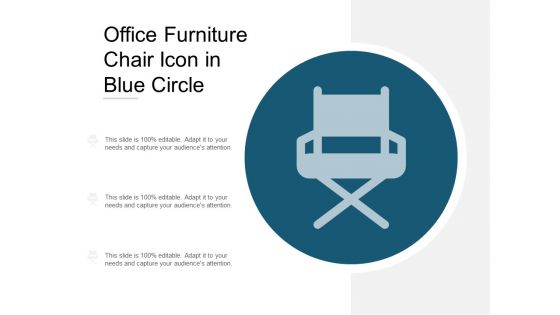 Office Furniture Chair Icon In Blue Circle Ppt Powerpoint Presentation Model Outline