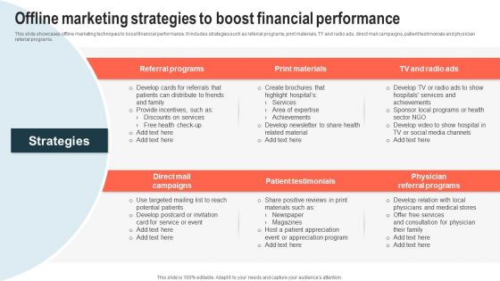 Offline Marketing Strategies To Boost Financial Performance Graphics PDF Offline Marketing Strategies To Boost Financial Performance Graphics PDF