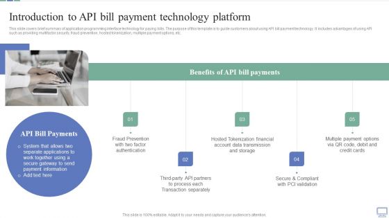 Omnichannel Banking Services Platform Introduction To API Bill Payment Technology Platform Elements PDF