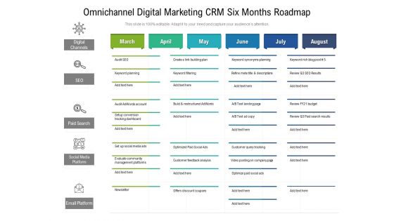 Omnichannel Digital Marketing CRM Six Months Roadmap Designs