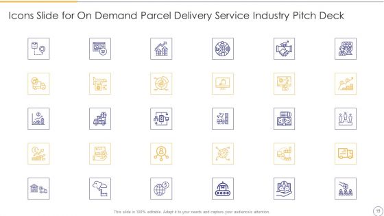 On Demand Parcel Delivery Service Industry Pitch Deck Ppt PowerPoint Presentation Complete Deck With Slides