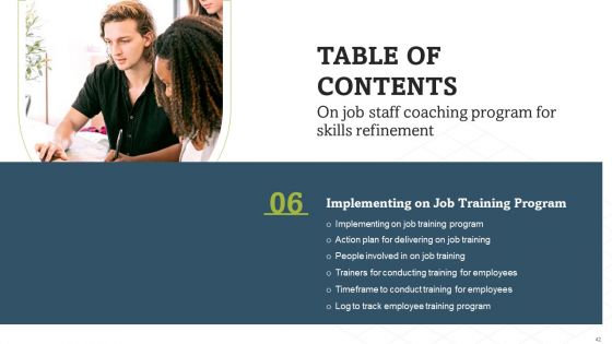 On Job Staff Coaching Program For Skills Refinement Ppt PowerPoint Presentation Complete Deck With Slides