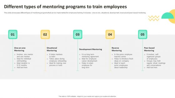 On Job Staff Training Program For Skills Advancement Different Types Of Mentoring Programs Elements PDF