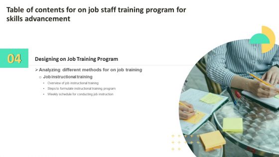 On Job Staff Training Program For Skills Advancement Ppt PowerPoint Presentation Complete Deck With Slides