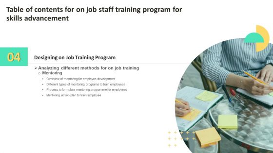 On Job Staff Training Program For Skills Advancement Ppt PowerPoint Presentation Complete Deck With Slides